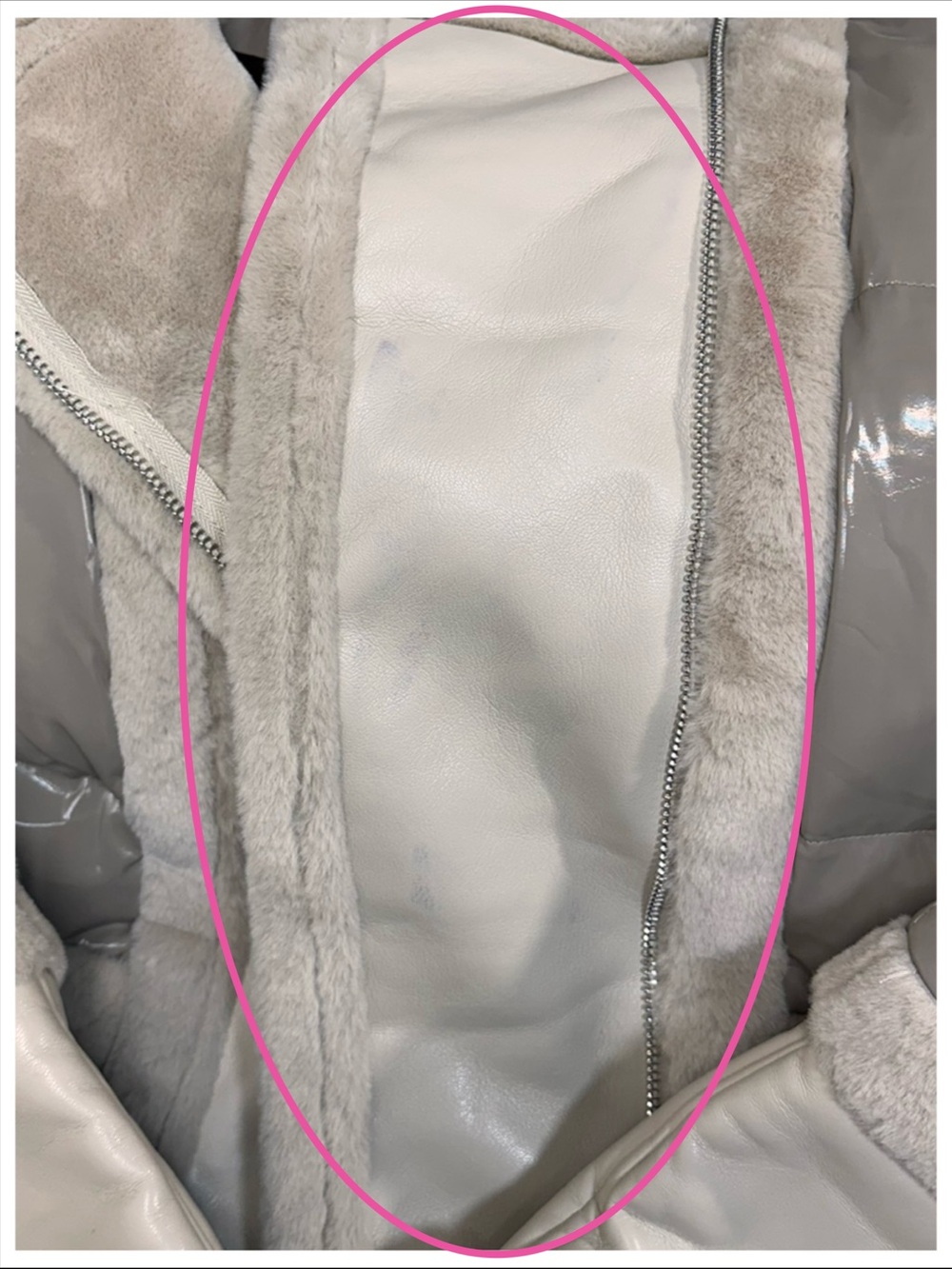 Manière De Voir Vegan Leather Plush Puffer Jacket ~ Size 4 ~ Item #PP4222 - Picture 12 of 16